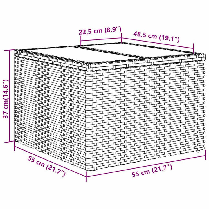 Havesofa Sæt med pude med opbevaring Sort 55 x 55 x 37 cm