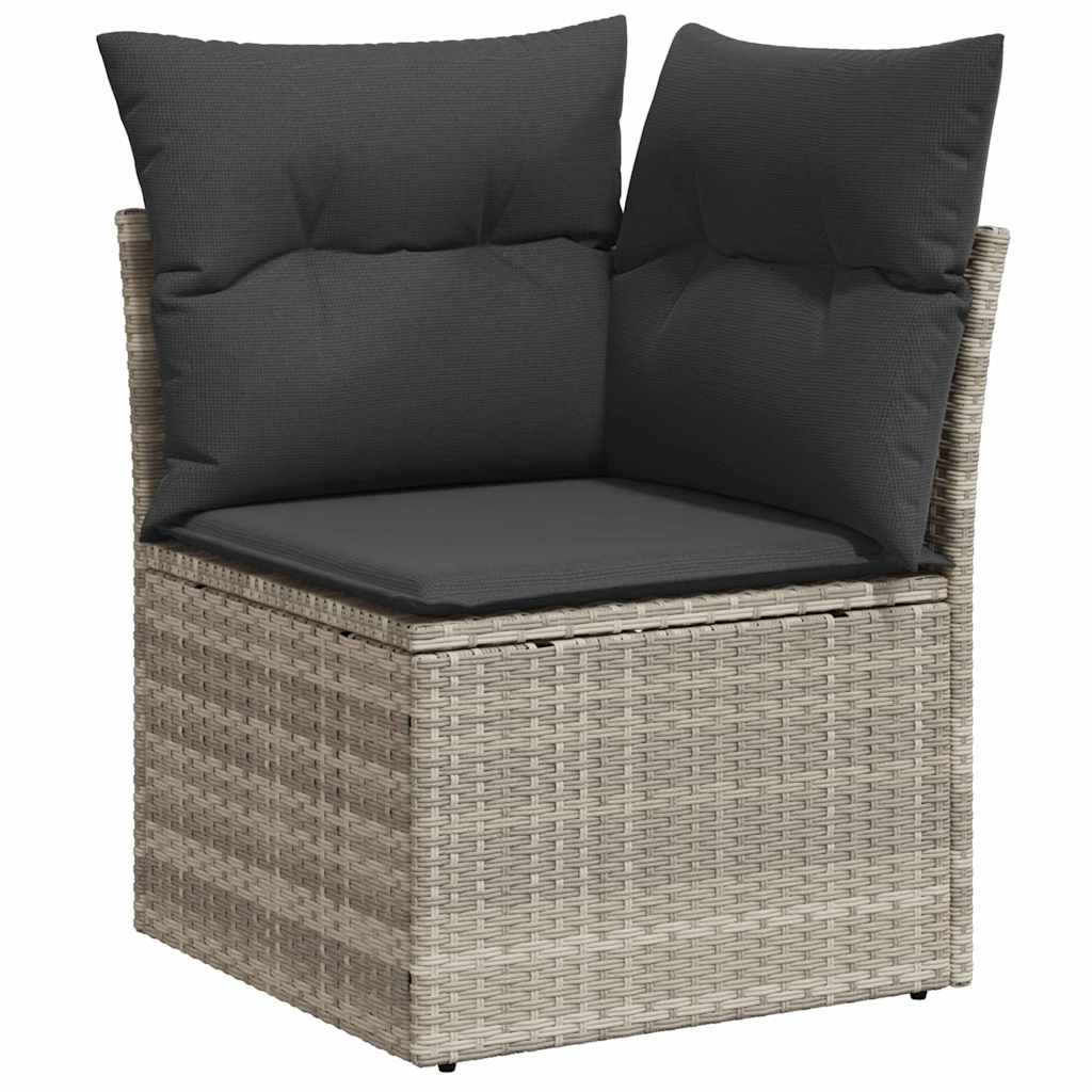 Havesofa Sæt med pude med pude 9 pcs Lysegrå 55 x 55 x 37 cm