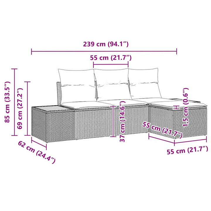 med pude Indstillelig 4 pcs Grå