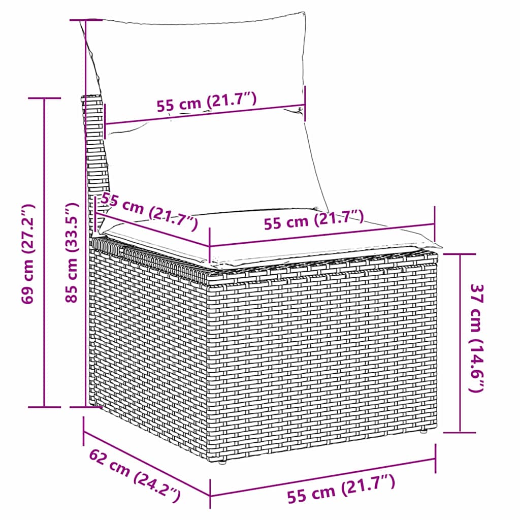 med pude Indstillelig 4 pcs Grå