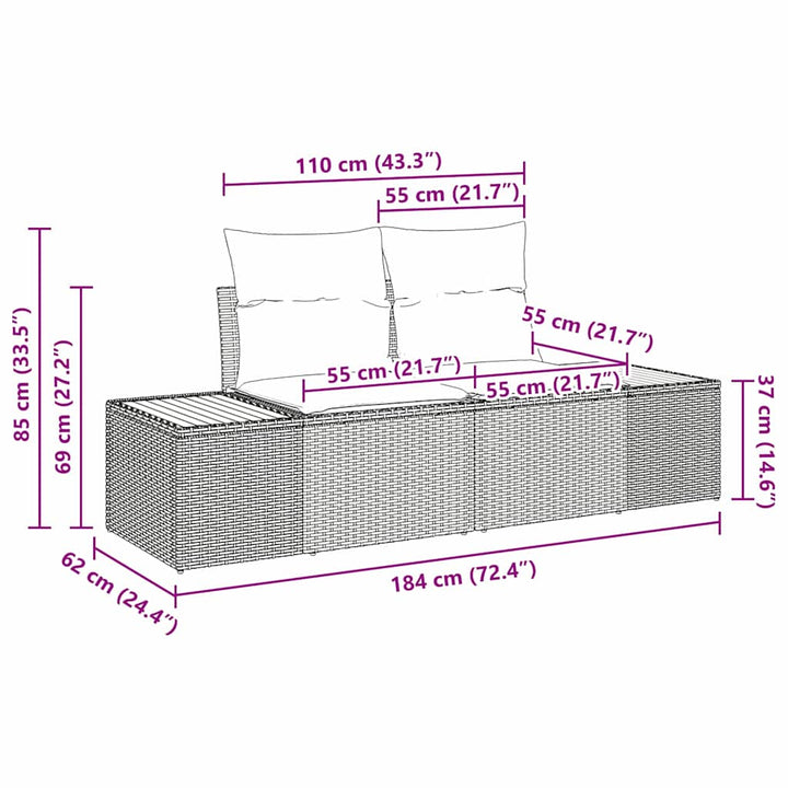 med pude Indstillelig 4 pcs Beige