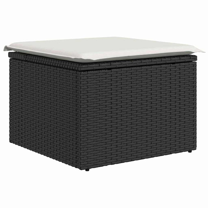 Havesofa Sæt med pude 6 pcs Sort og cremefarvet