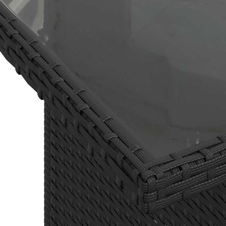 Havesofa Sæt med pude 6 pcs Sort og cremefarvet