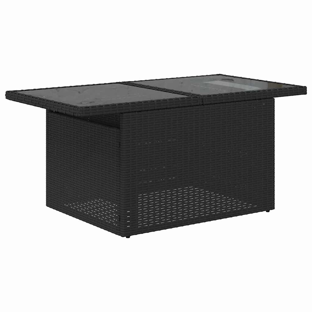 Havesofa Sæt med pude 6 pcs Sort og cremefarvet