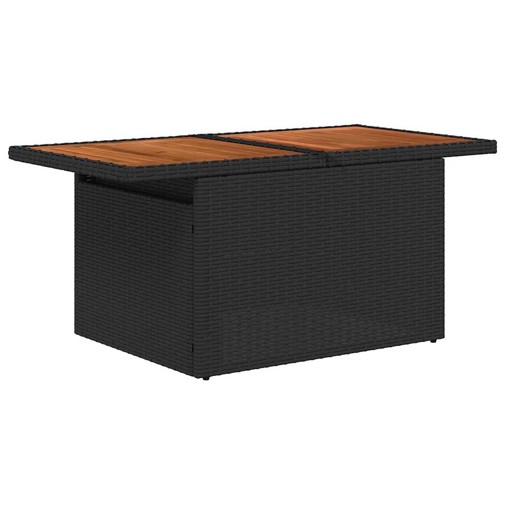 Havesofa Sæt med pude 6 pcs Sort og cremefarvet