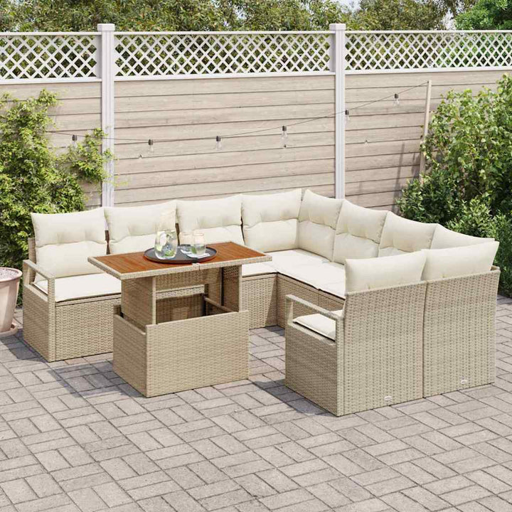 Have Spisebordssæt 9 pcs Beige og creme 100 x 55 x 73 cm