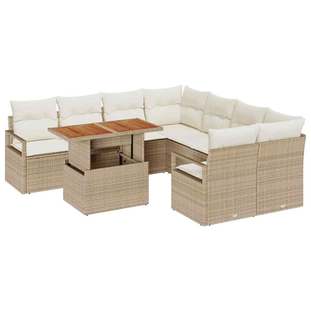 Have Spisebordssæt 9 pcs Beige og creme 100 x 55 x 73 cm