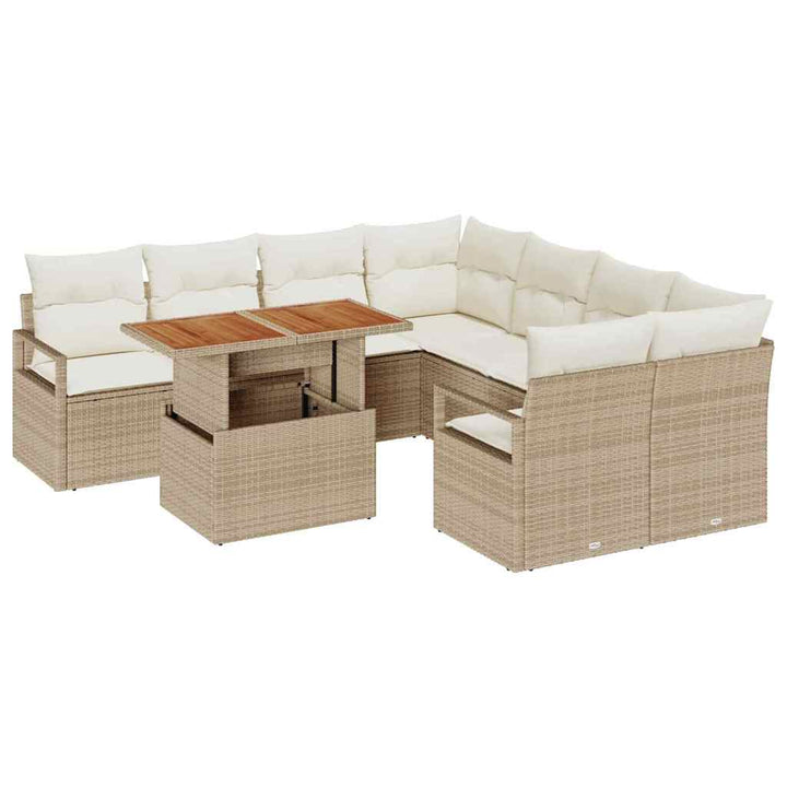 Have Spisebordssæt 9 pcs Beige og creme 100 x 55 x 73 cm