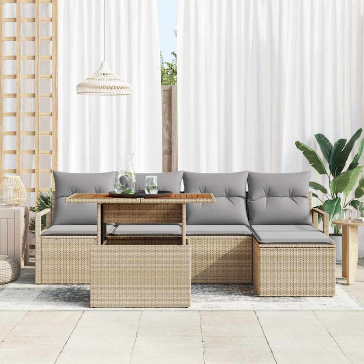 Have Spisebordssæt med pude 6 pcs Beige og grå