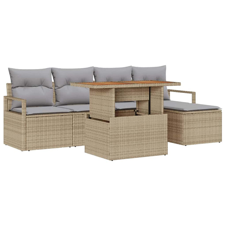 Have Spisebordssæt med pude 6 pcs Beige og grå