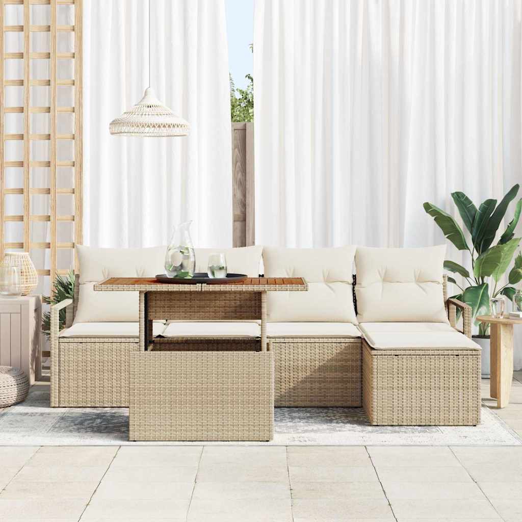 Have Spisebordssæt med pude 6 pcs Beige og creme