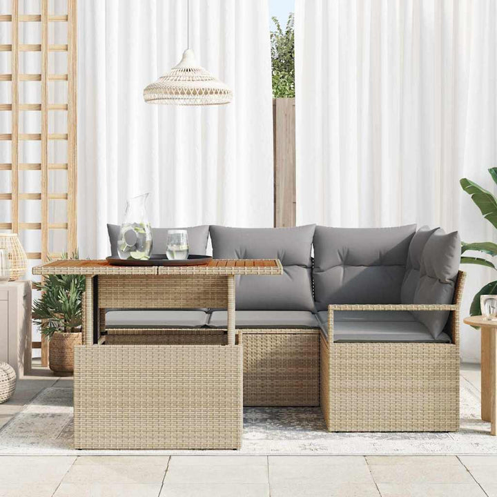 Have Spisebordssæt med pude 5 pcs Beige og grå 100 x 55 x 73 cm