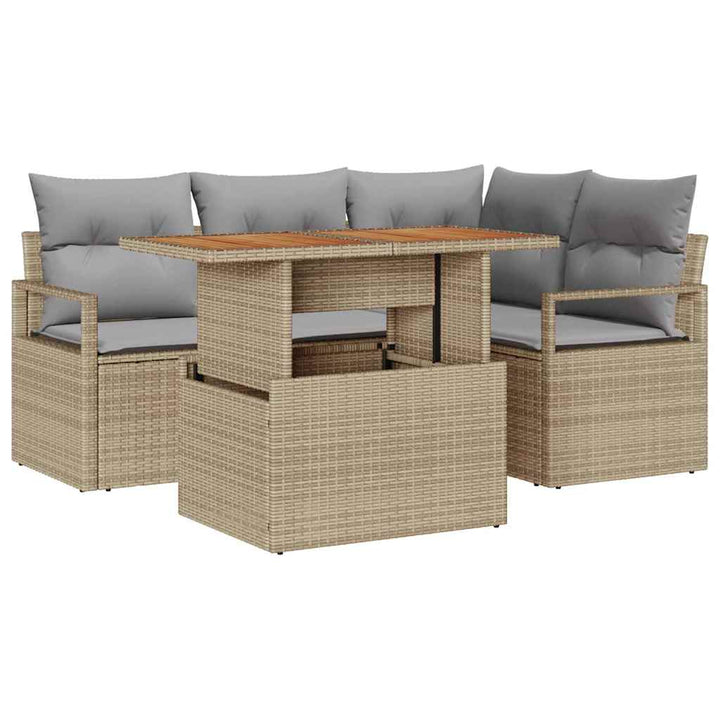 Have Spisebordssæt med pude 5 pcs Beige og grå 100 x 55 x 73 cm