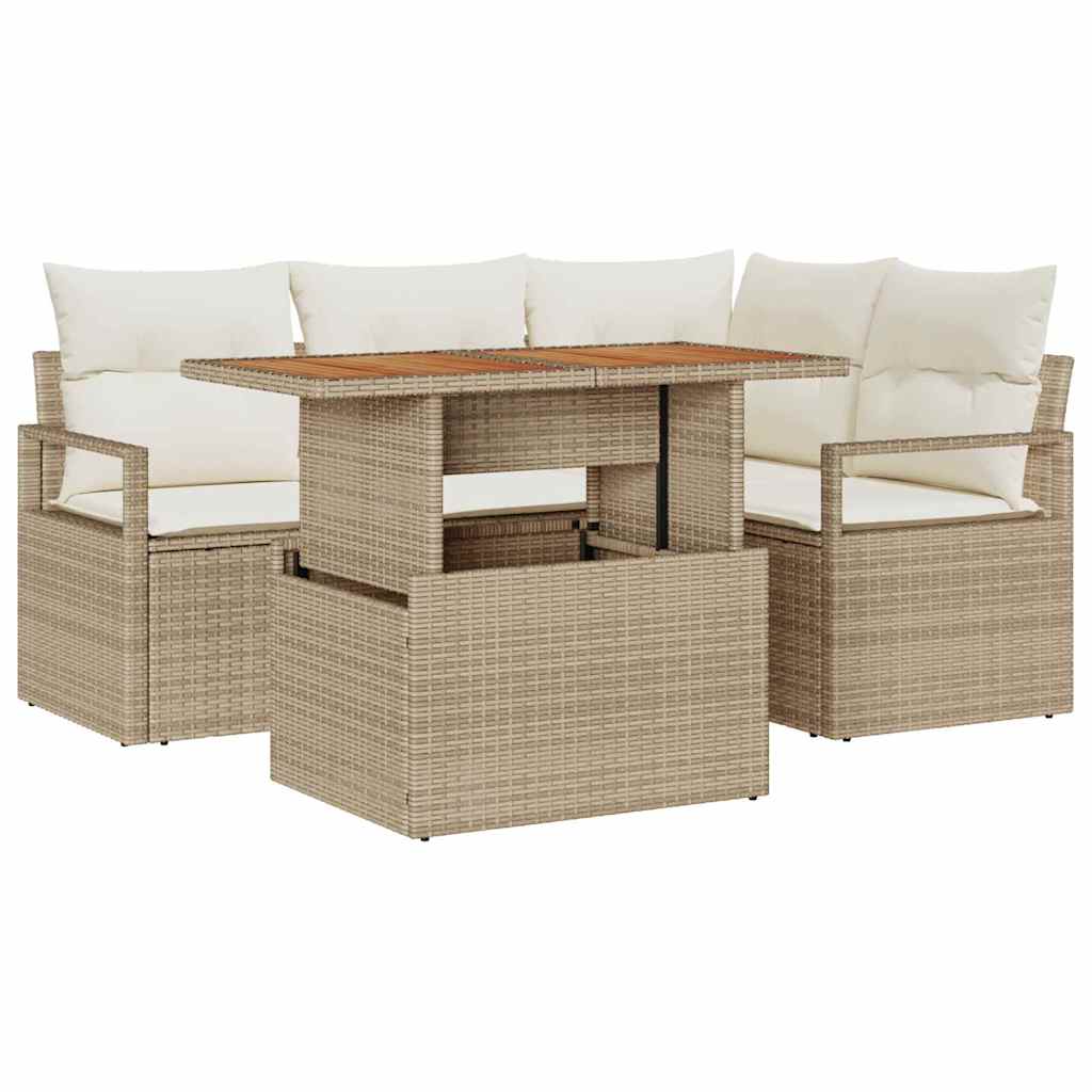 Have Spisebordssæt 5 pcs Beige og creme 100 x 55 x 73 cm