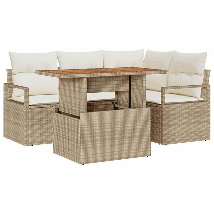 Have Spisebordssæt 5 pcs Beige og creme 100 x 55 x 73 cm