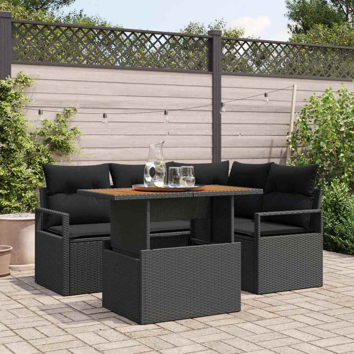 Have Spisebordssæt 5 pcs Sort og Brunt 100 x 55 x 73 cm