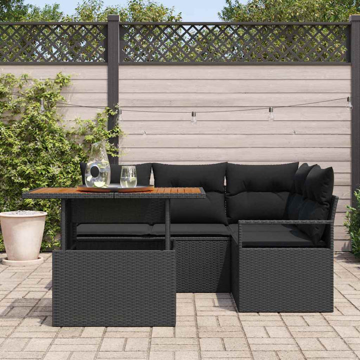 Have Spisebordssæt 5 pcs Sort og Brunt 100 x 55 x 73 cm