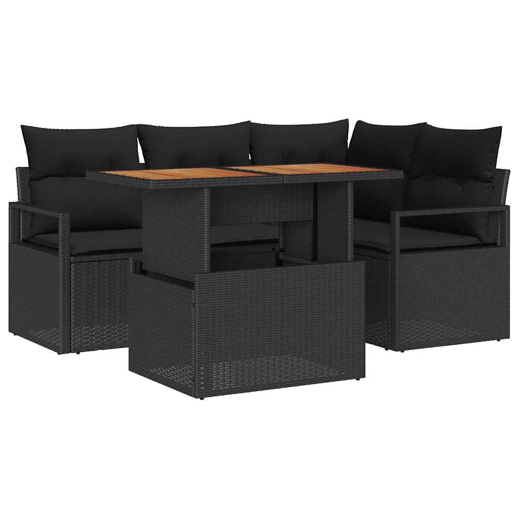 Have Spisebordssæt 5 pcs Sort og Brunt 100 x 55 x 73 cm