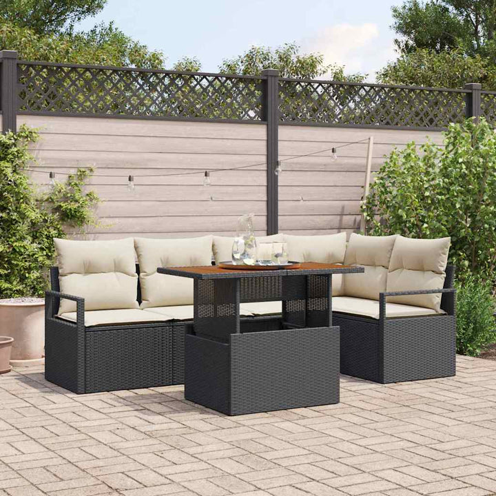 Have Spisebordssæt 6 pcs Sort og Cream 100 x 55 x 73 cm