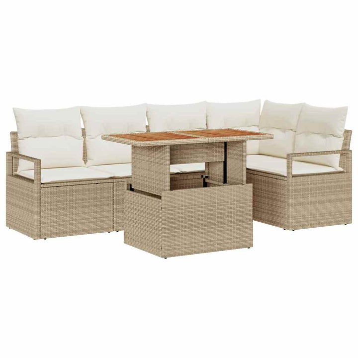 Have Spisebordssæt 6 pcs Beige og creme 100 x 55 x 73 cm