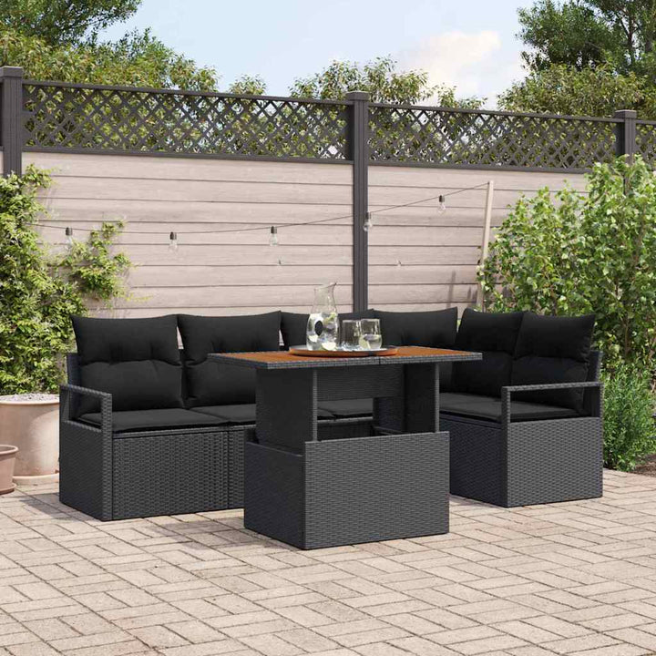 Have Spisebordssæt 6 pcs Sort og Brunt 100 x 55 x 73 cm