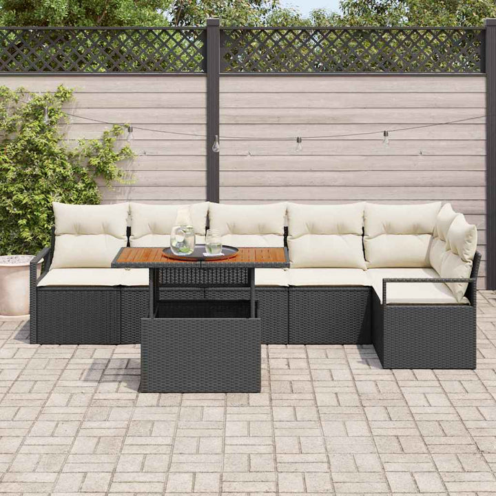 Have Spisebordssæt 7 pcs Sort og Cream 100 x 55 x 73 cm