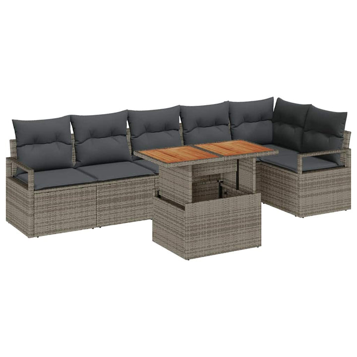 Have Spisebordssæt med pude 7 pcs Grå og Brun 100 x 55 x 73 cm