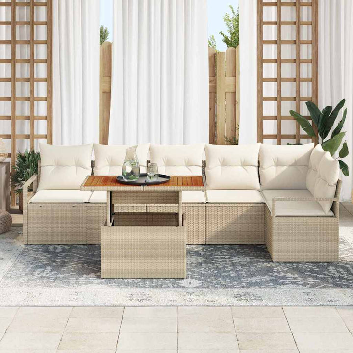Have Spisebordssæt 7 pcs Beige og creme 100 x 55 x 73 cm