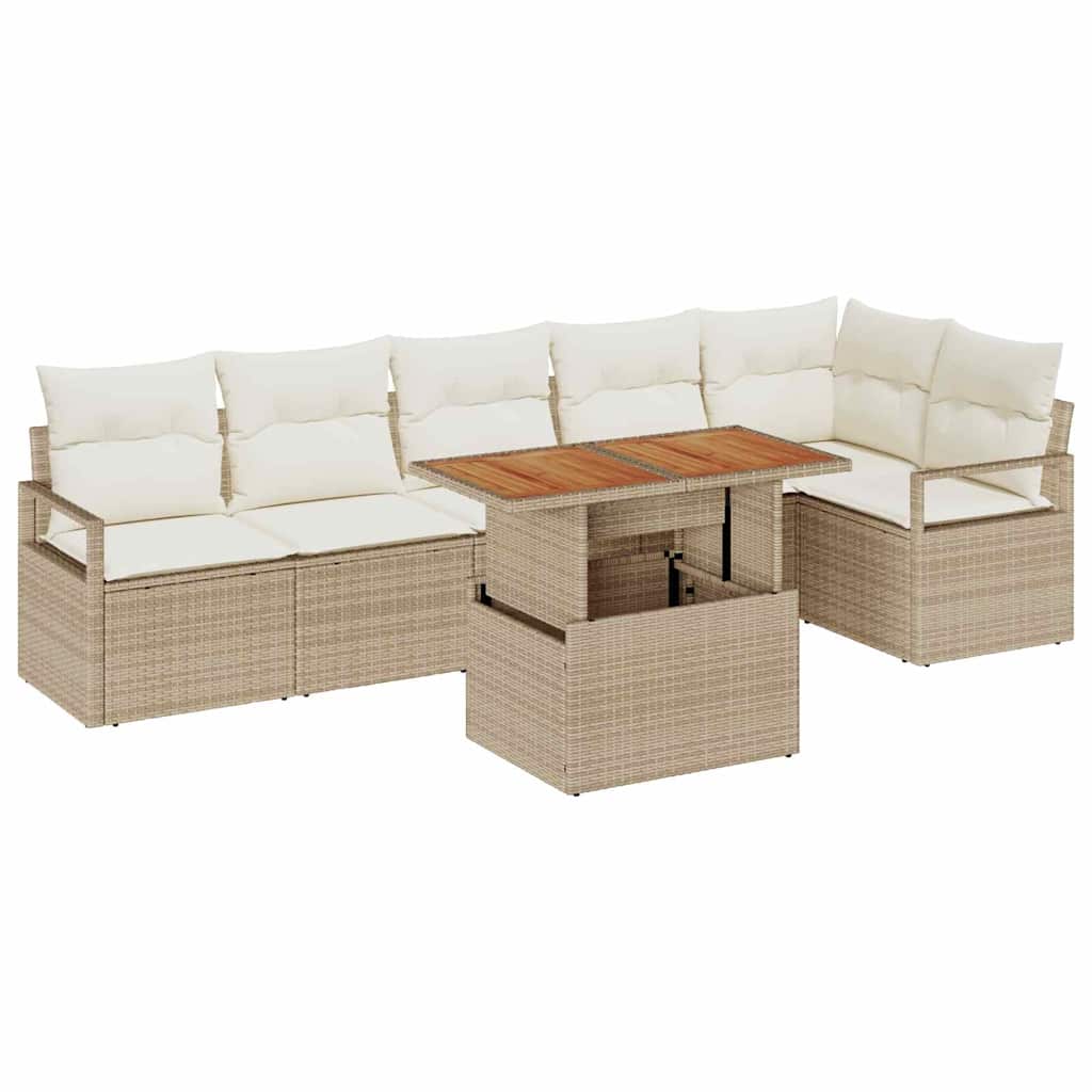 Have Spisebordssæt 7 pcs Beige og creme 100 x 55 x 73 cm