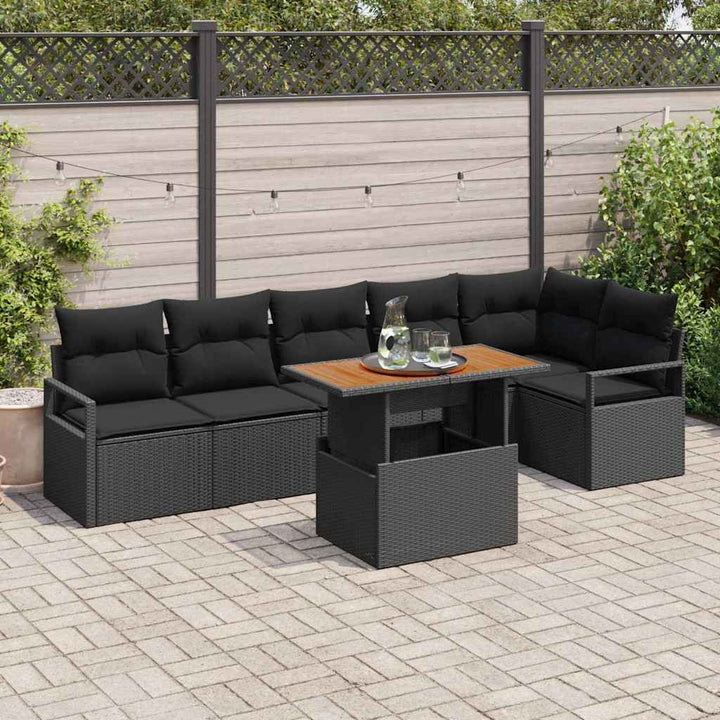 Have Spisebordssæt 7 pcs Sort og Brunt 100 x 55 x 73 cm