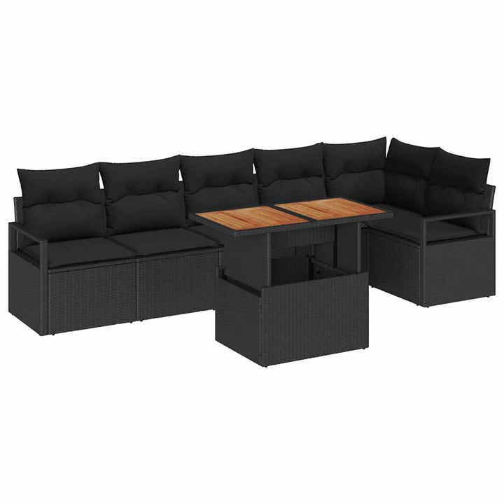 Have Spisebordssæt 7 pcs Sort og Brunt 100 x 55 x 73 cm