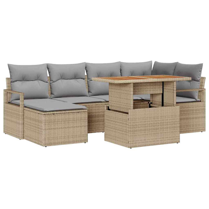 Have Spisebordssæt med pude 7 pcs Beige og grå