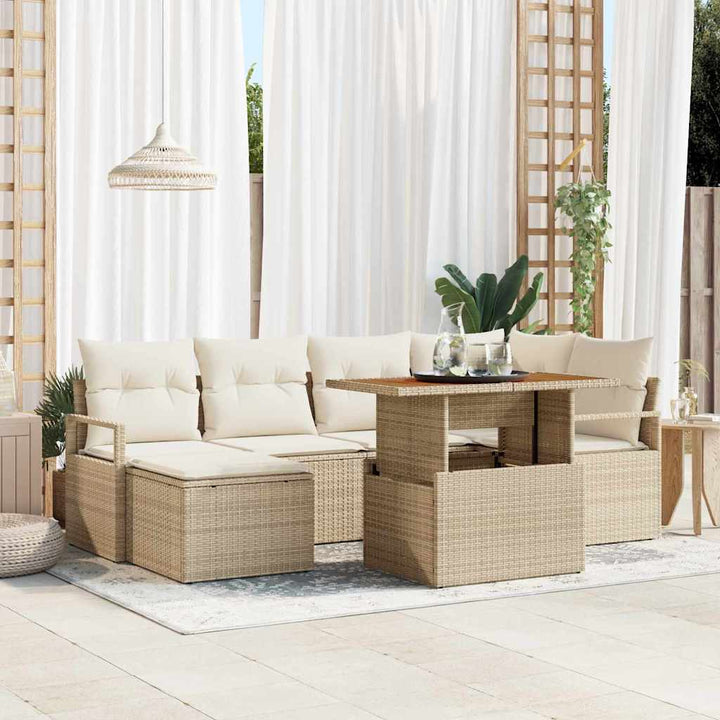 Have Spisebordssæt med pude 7 pcs Beige og creme