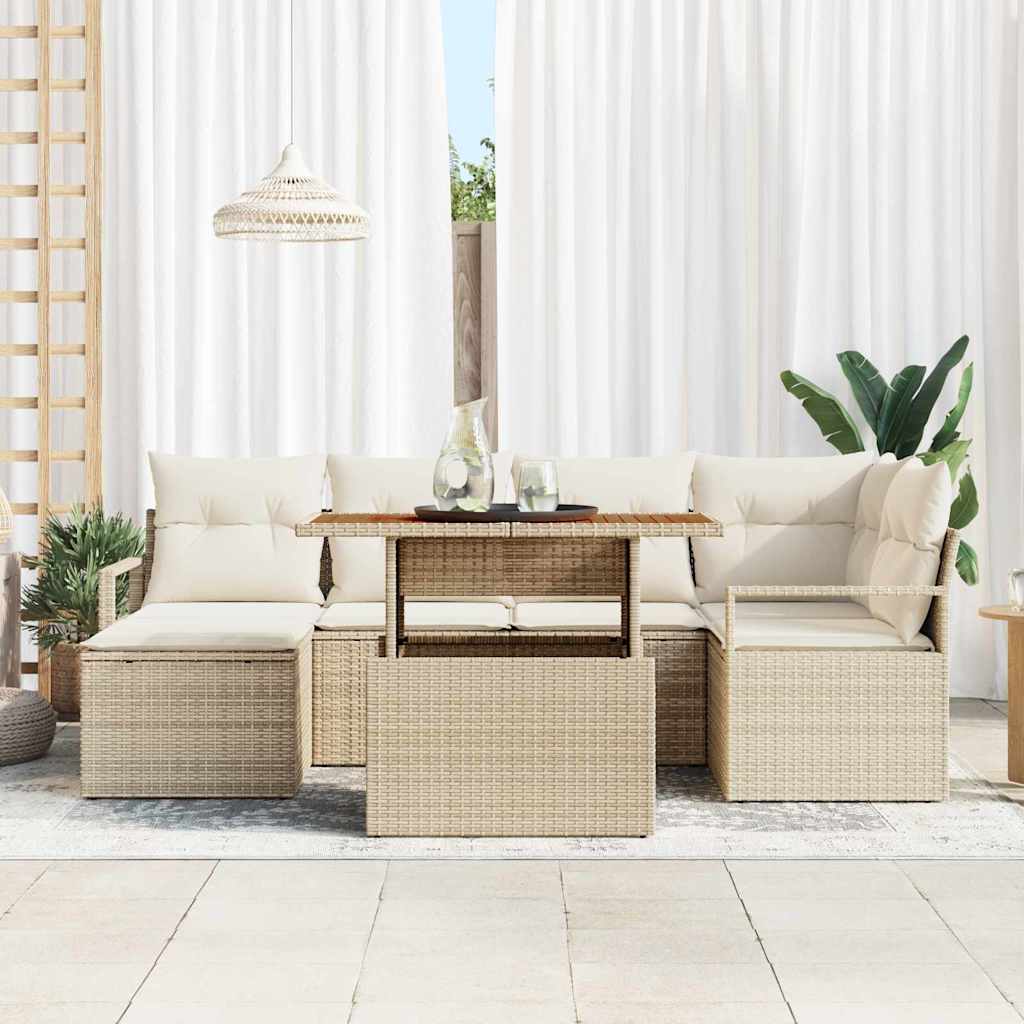 Have Spisebordssæt med pude 7 pcs Beige og creme
