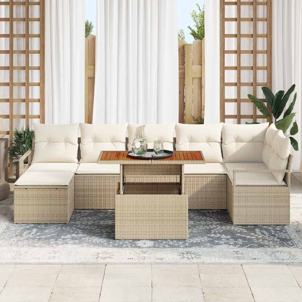 Have Spisebordssæt med pude 8 pcs Beige og creme