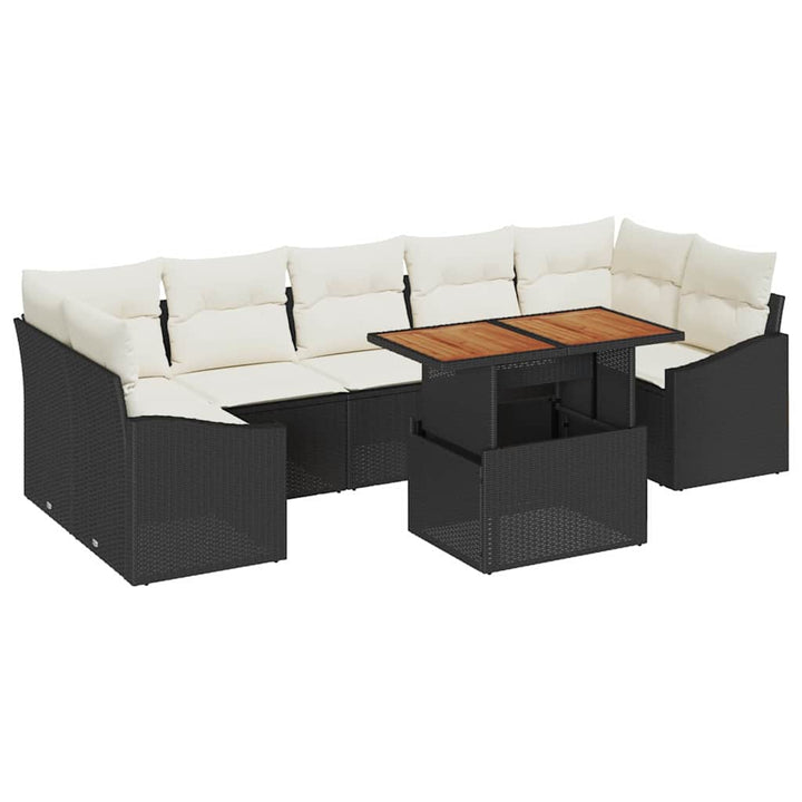 Have Spisebordssæt 8 pcs Sort og Cream 100 x 55 x 73 cm