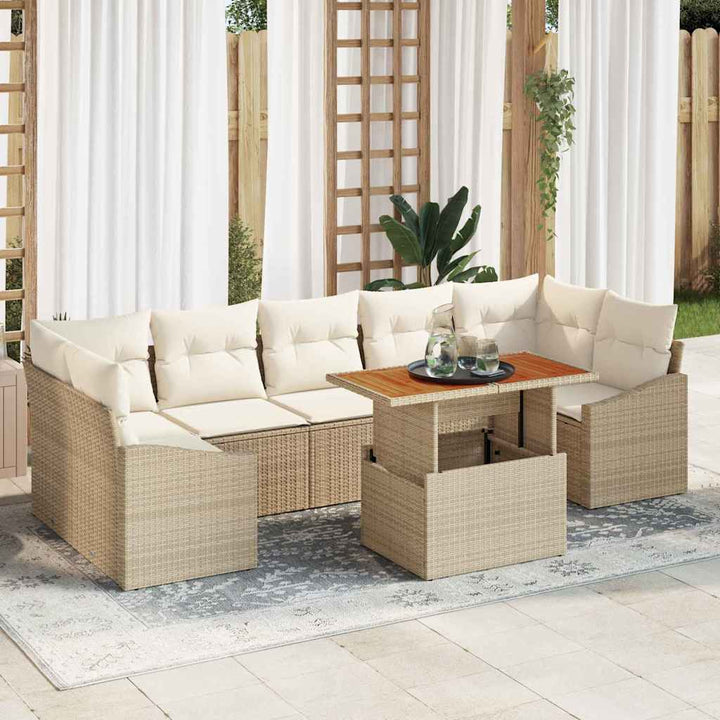 Have Spisebordssæt 8 pcs Beige og creme 100 x 55 x 73 cm
