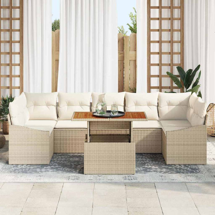 Have Spisebordssæt 8 pcs Beige og creme 100 x 55 x 73 cm