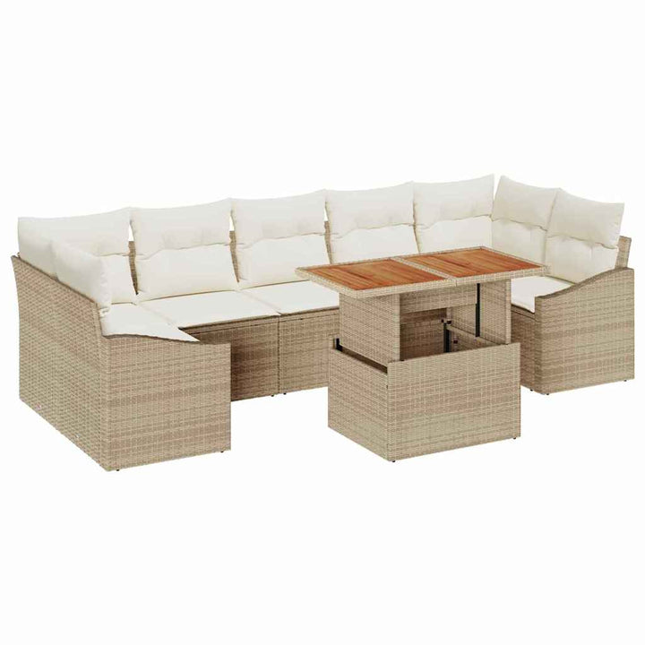 Have Spisebordssæt 8 pcs Beige og creme 100 x 55 x 73 cm