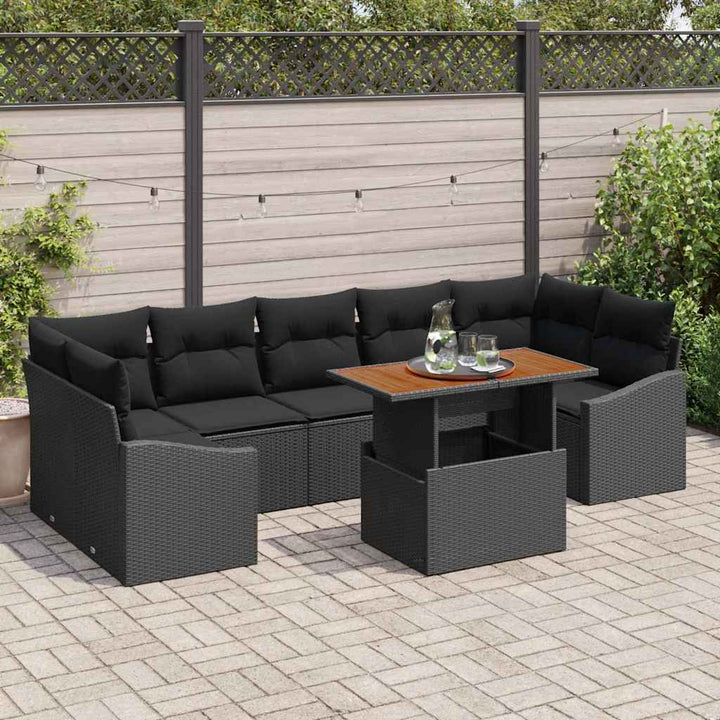 Have Spisebordssæt 8 pcs Sort og Brunt 100 x 55 x 73 cm