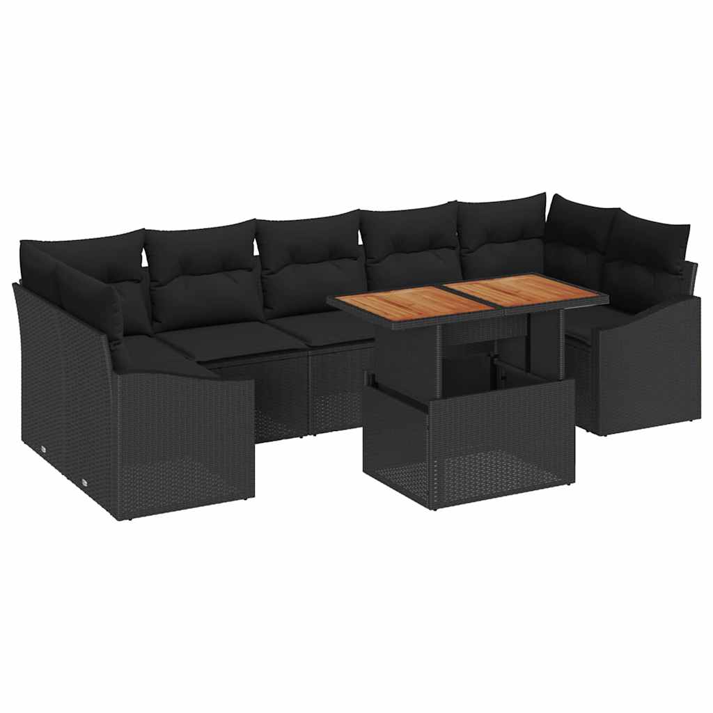 Have Spisebordssæt 8 pcs Sort og Brunt 100 x 55 x 73 cm