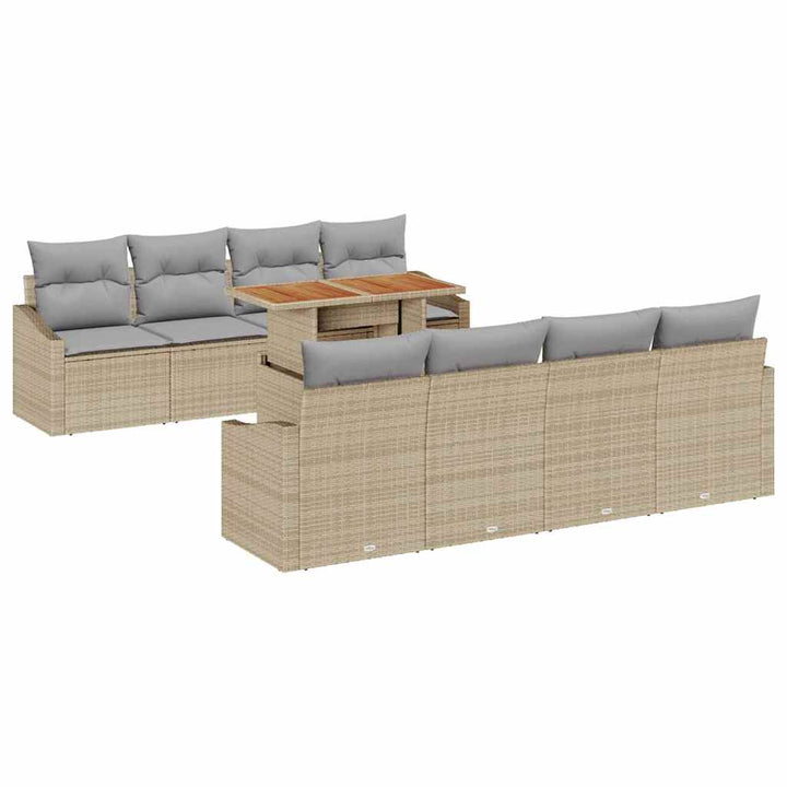 Have Spisebordssæt med pude 9 pcs Beige og grå 100 x 55 x 73 cm