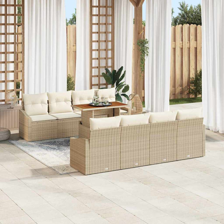 Have Spisebordssæt 9 pcs Beige og creme 100 x 55 x 73 cm