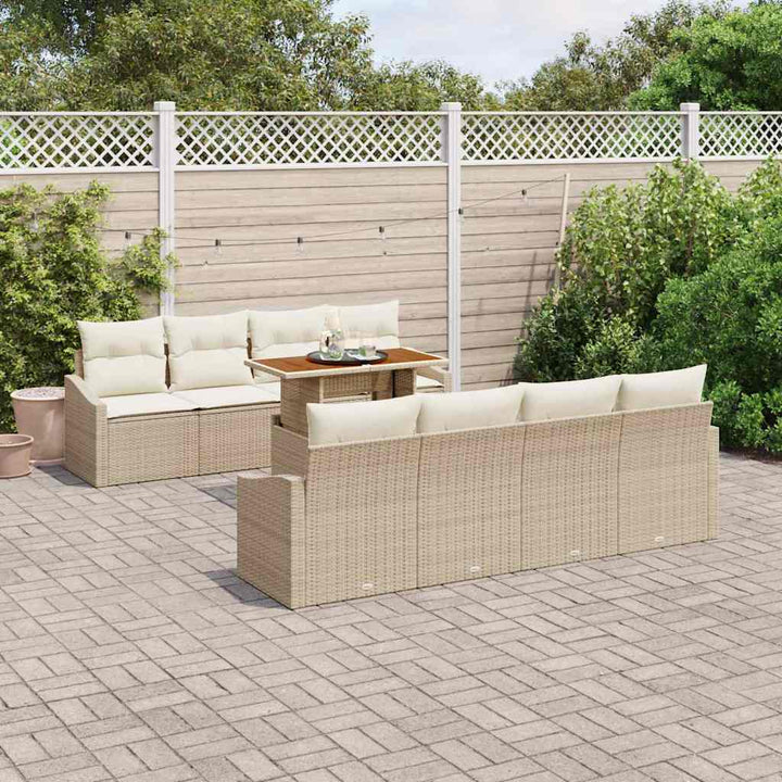 Have Spisebordssæt 9 pcs Beige og creme 100 x 55 x 73 cm