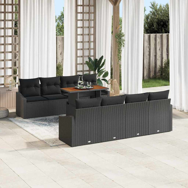 Have Spisebordssæt 9 pcs Sort og Brunt 100 x 55 x 73 cm
