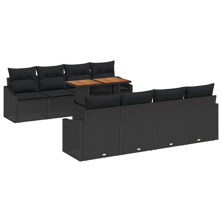 Have Spisebordssæt 9 pcs Sort og Brunt 100 x 55 x 73 cm
