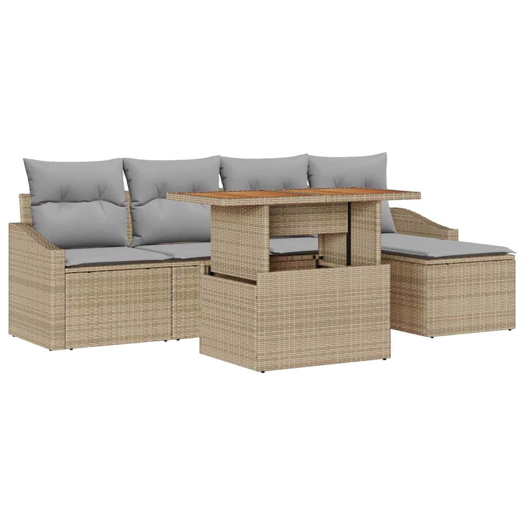 Have Spisebordssæt med pude 6 pcs Beige og grå