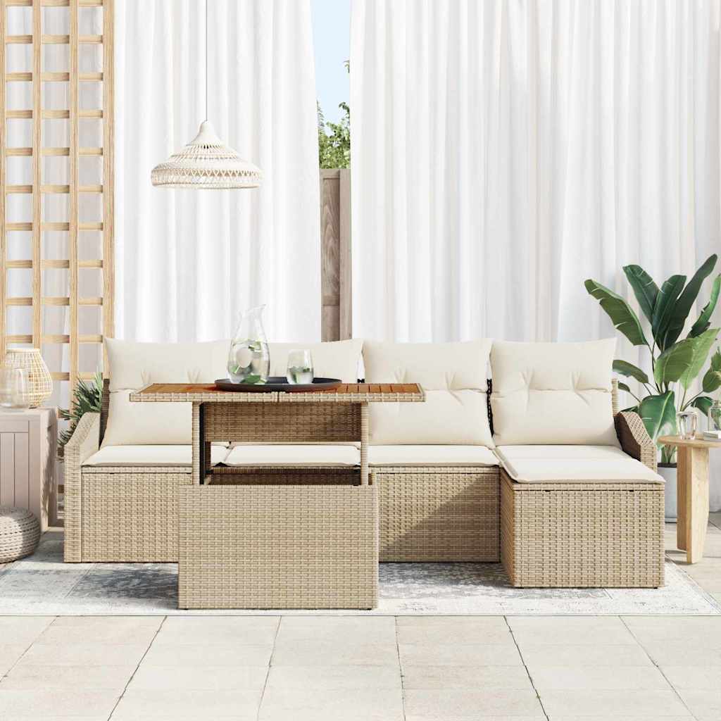 Have Spisebordssæt med pude 6 pcs Beige og creme