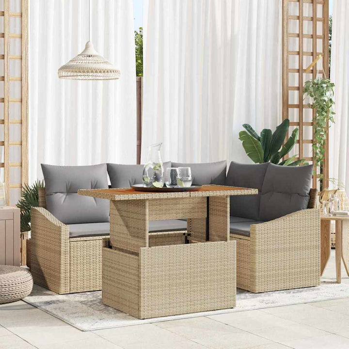 Have Spisebordssæt med pude Beige og grå 100 x 55 x 73 cm