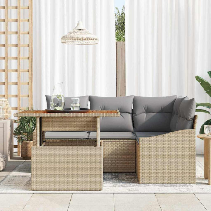 Have Spisebordssæt med pude Beige og grå 100 x 55 x 73 cm